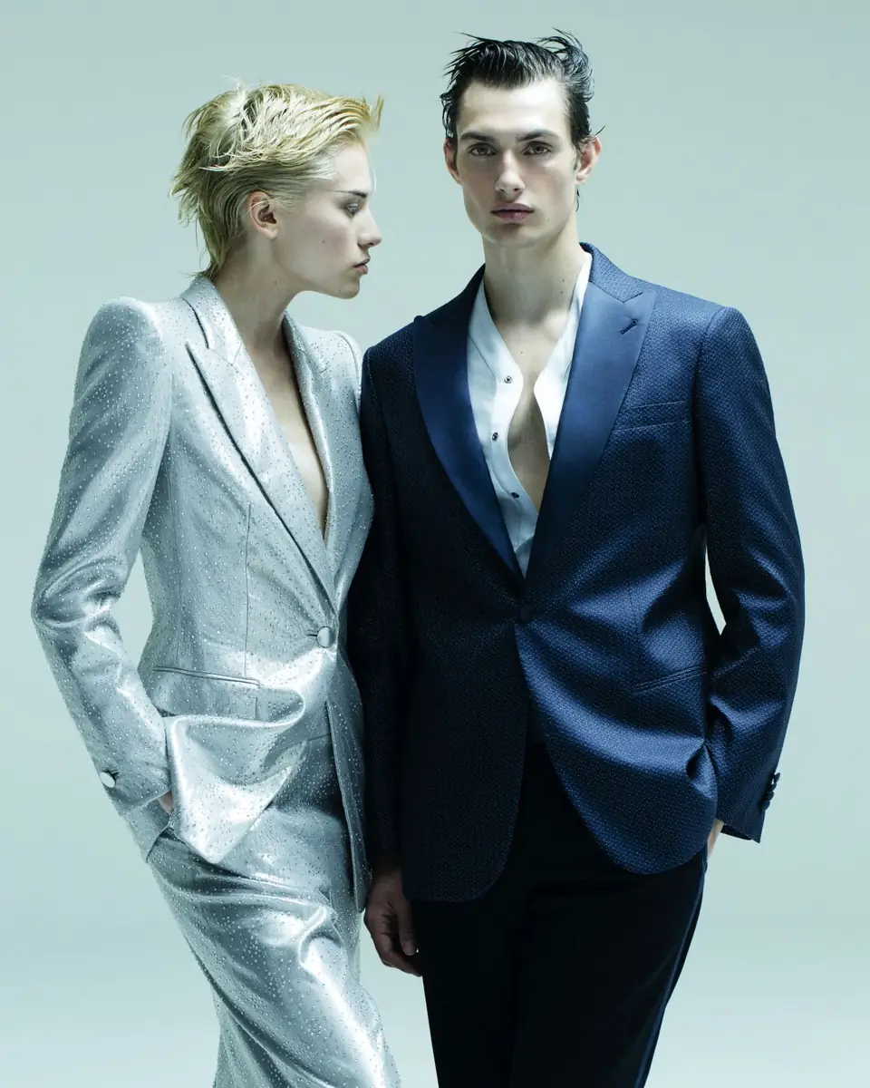 Giorgio Armani Crystal One-Button Silk Blazer | Thumbnail 4