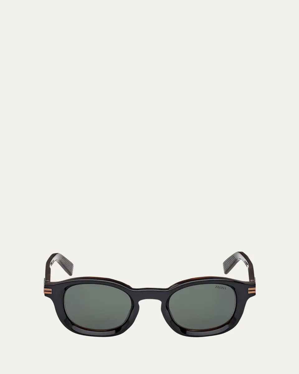 Zegna Men's AURORA I Acetate Round Sunglasses | Thumbnail 5