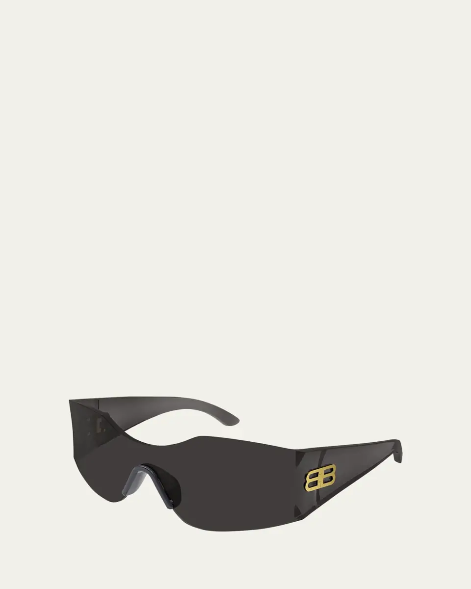 Balenciaga Men's BB Logo Nylon Shield Sunglasses | Thumbnail 2