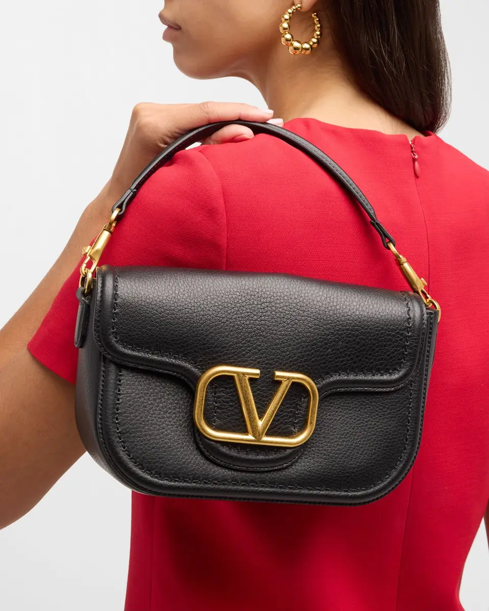Valentino Garavani Loco VLOGO Flap Leather Shoulder Bag | Thumbnail 4 Valentino Garavani Loco VLOGO Flap Leather Shoulder Bag | Thumbnail 4