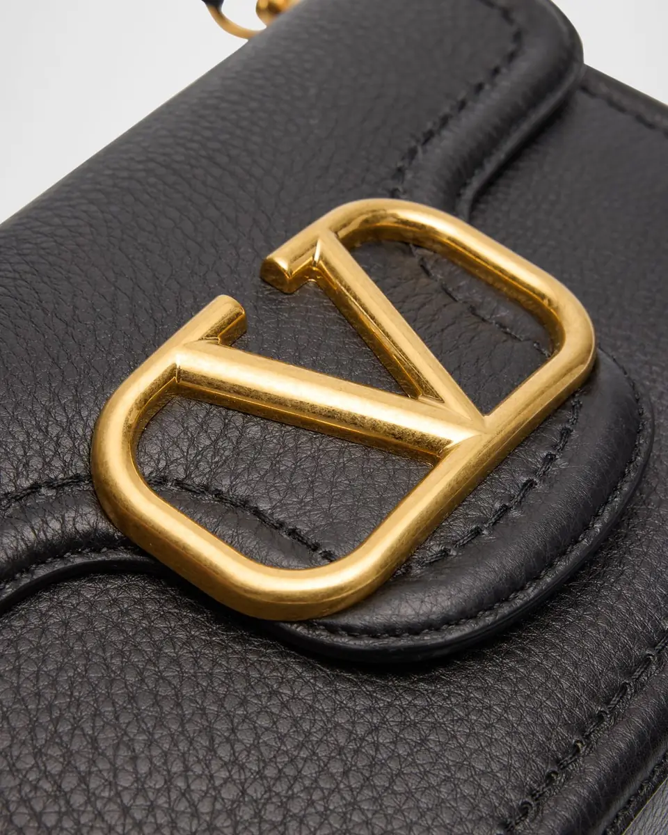 Valentino Garavani Loco VLOGO Flap Leather Shoulder Bag | Thumbnail 5 Valentino Garavani Loco VLOGO Flap Leather Shoulder Bag | Thumbnail 5
