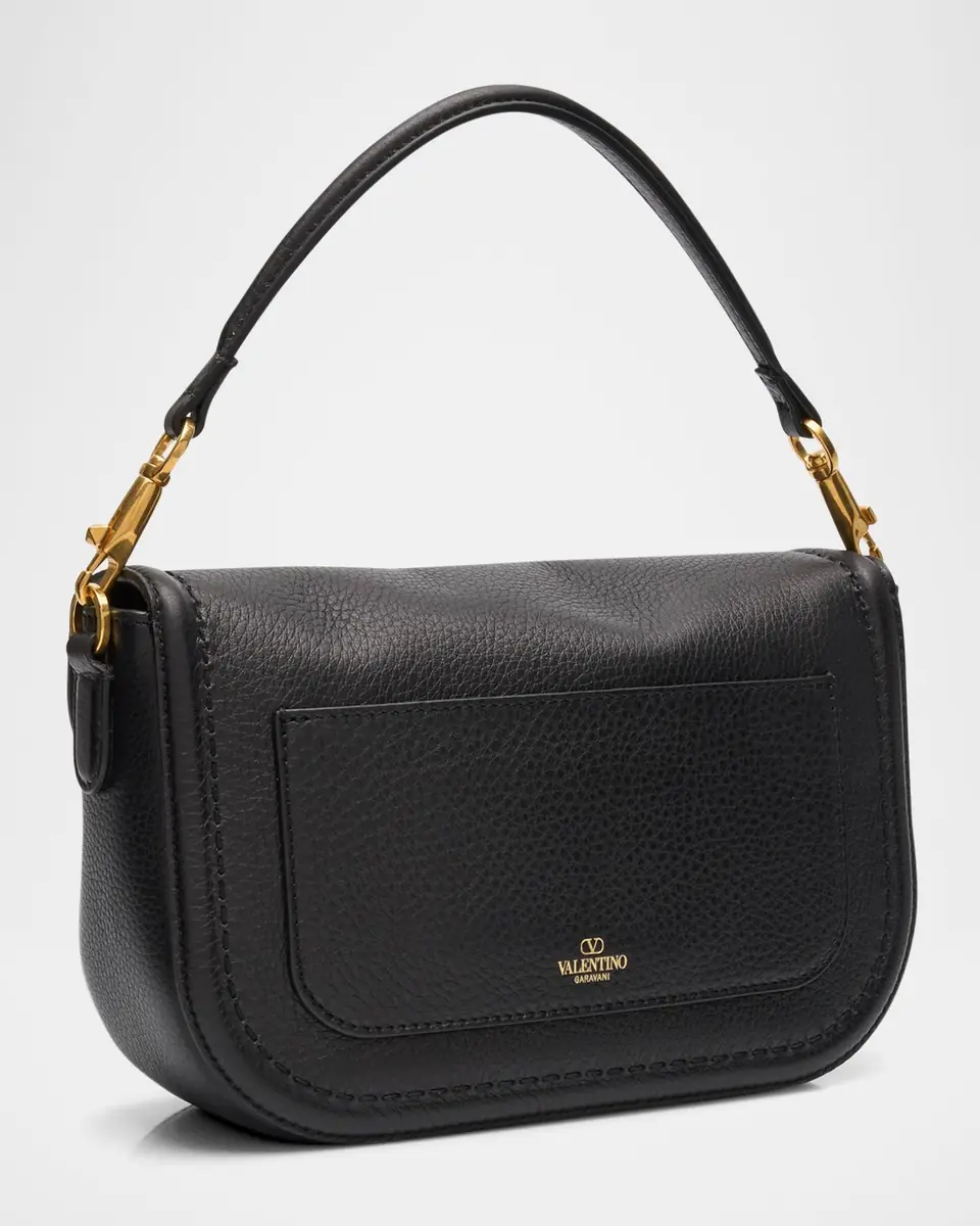 Valentino Garavani Loco VLOGO Flap Leather Shoulder Bag | Thumbnail 6 Valentino Garavani Loco VLOGO Flap Leather Shoulder Bag | Thumbnail 6