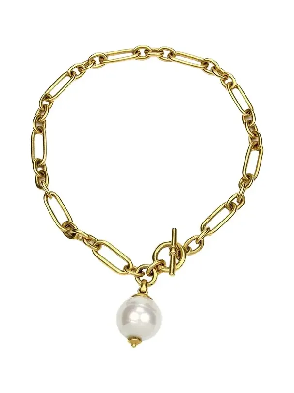 Pearly Chain-Link Short Necklace