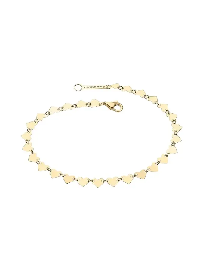 14K Gold Laser Heart Chain Bracelet 14K Gold Laser Heart Chain Bracelet