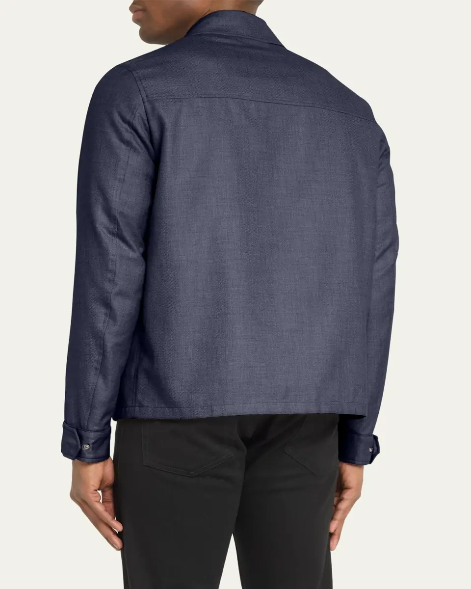 HERNO Men's Coated Cashmere-Blend Overshirt | Thumbnail 3 HERNO Men's Coated Cashmere-Blend Overshirt | Thumbnail 3
