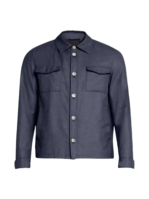 Men's Coated Cashmere-Blend Overshirt Men's Coated Cashmere-Blend Overshirt