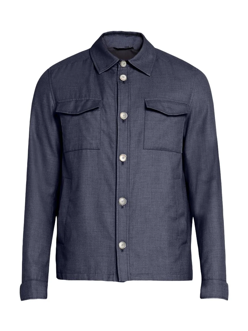 Men's Coated Cashmere-Blend Overshirt