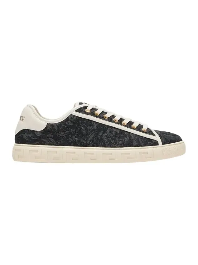Men's La Greca Baroque Canvas Low-Top Sneakers