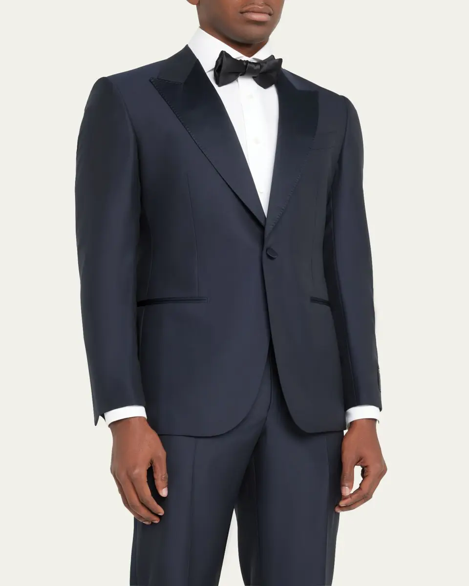 Zegna Men's Sartorial Wool and Silk Tuxedo | Thumbnail 4 Zegna Men's Sartorial Wool and Silk Tuxedo | Thumbnail 4