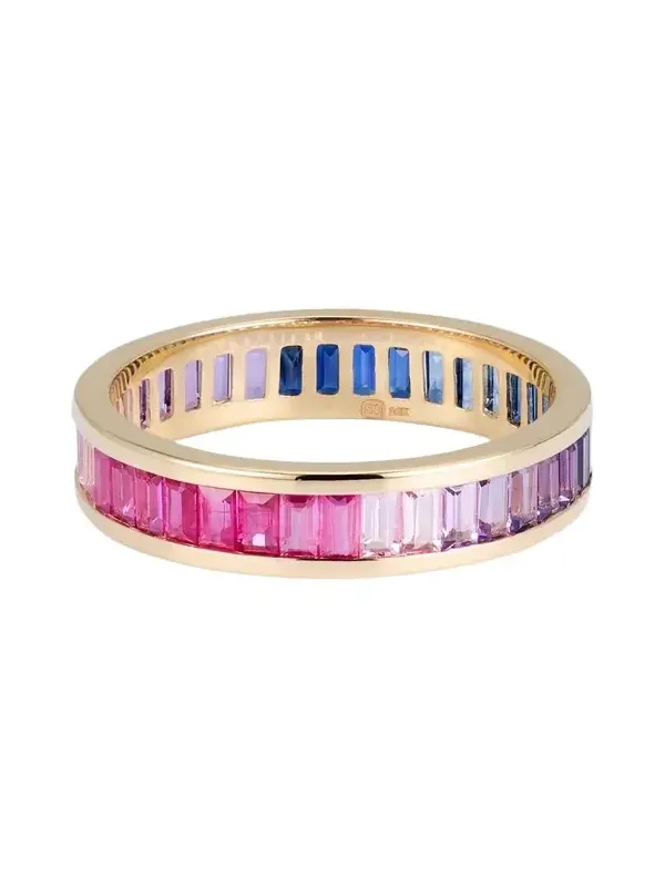 14K Gold and Gemstone Channel-Set Baguette Eternity Ring 14K Gold and Gemstone Channel-Set Baguette Eternity Ring