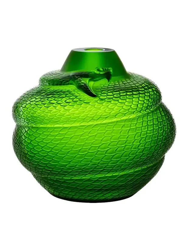 Lalique Serpent Vase, 10"