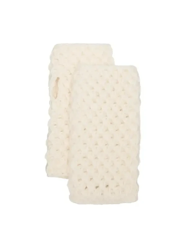 Cashmere Honeycomb Crochet Fingerless Gloves Cashmere Honeycomb Crochet Fingerless Gloves
