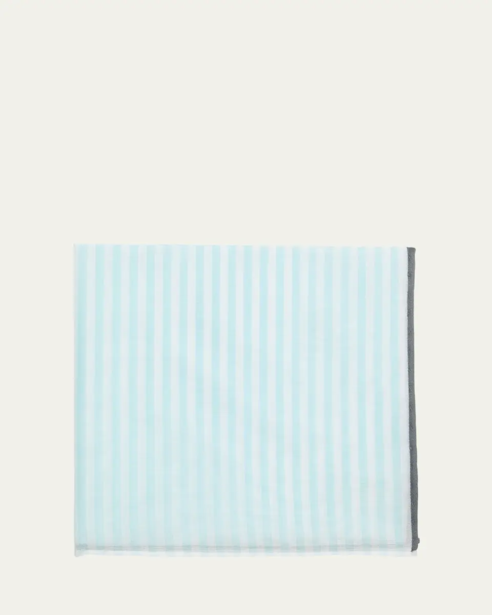 Simonnot Godard Men's Buren Cotton Stripe Pocket Square | Thumbnail 2
