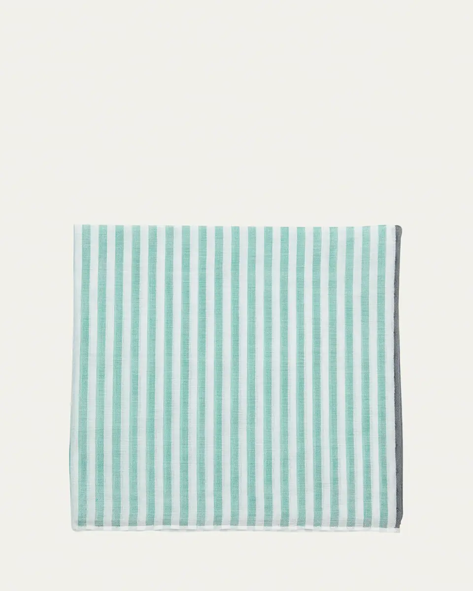 Simonnot Godard Men's Buren Cotton Stripe Pocket Square | Thumbnail 3
