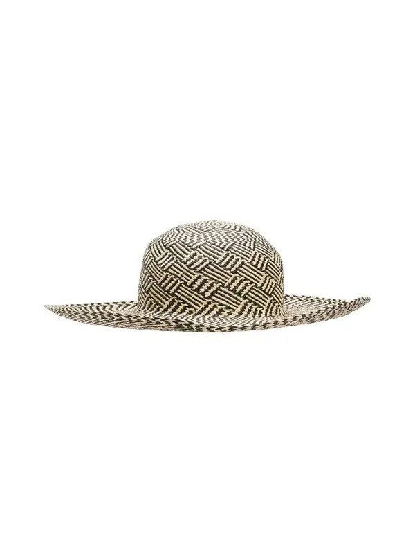 Barbisio Amos Patterned Straw Large-Brim Hat