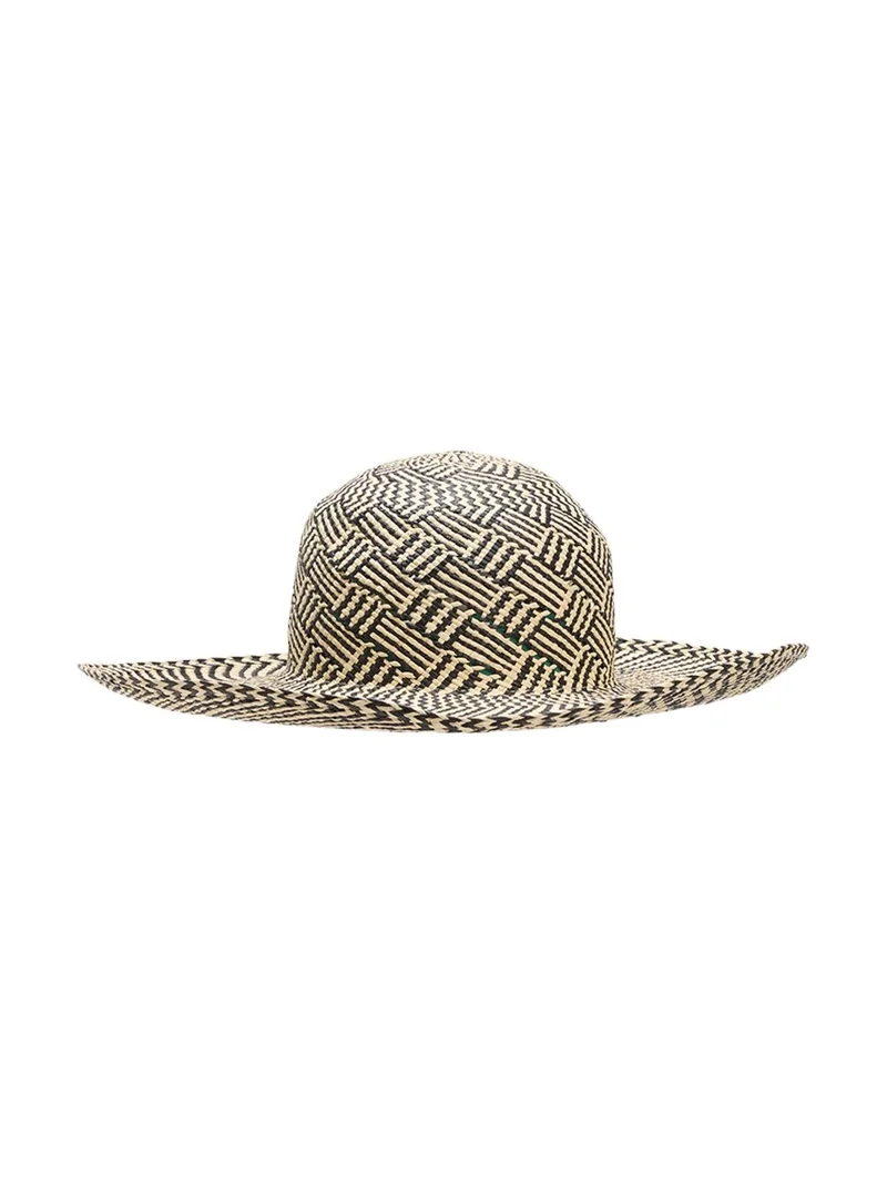 Barbisio Amos Patterned Straw Large-Brim Hat
