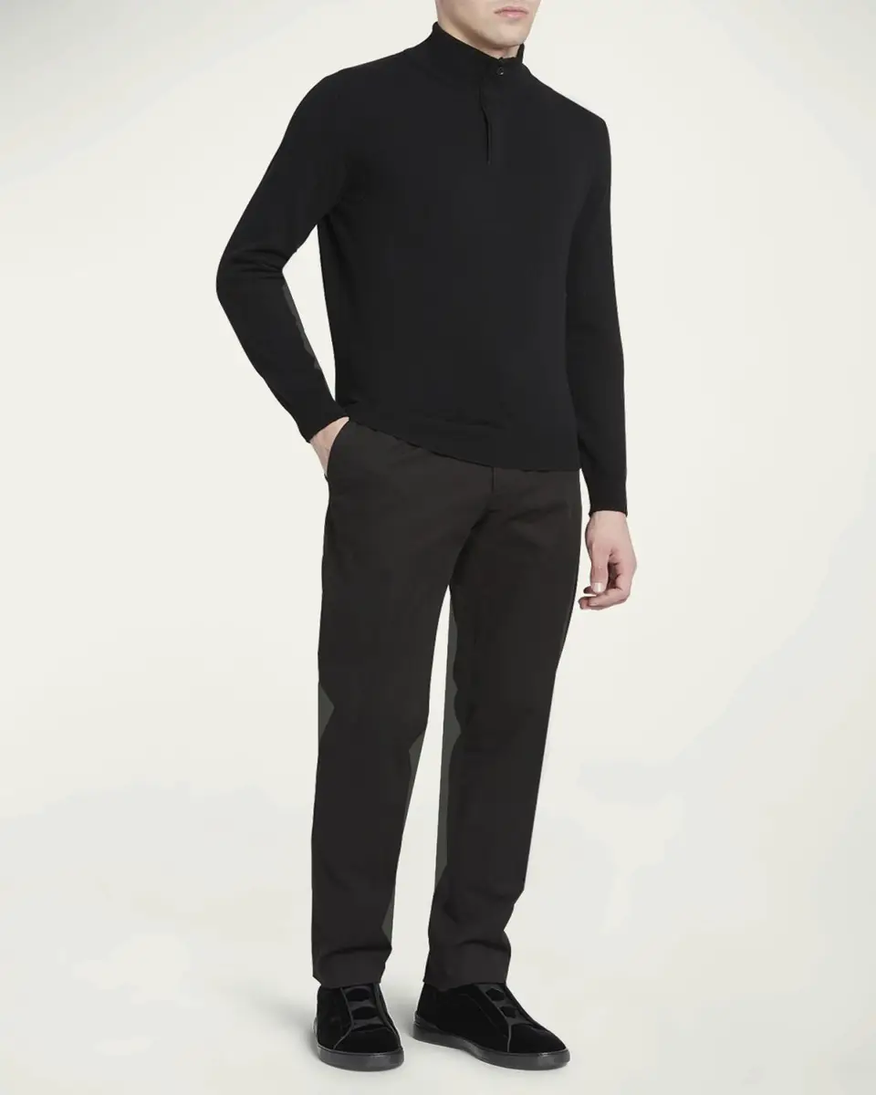 Zegna Men's Cashmere Quarter-Zip Sweater | Thumbnail 4 Zegna Men's Cashmere Quarter-Zip Sweater | Thumbnail 4