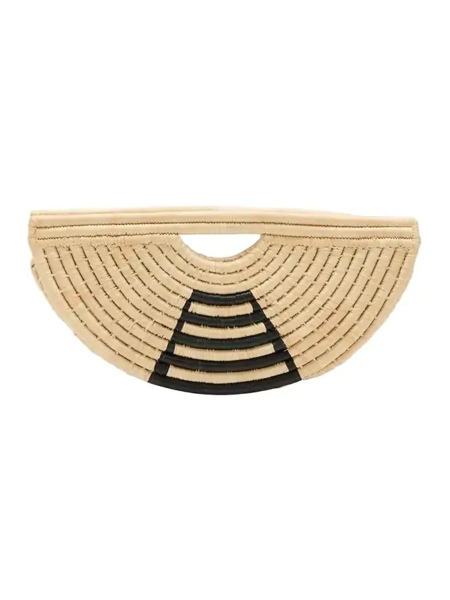 EILAF Mini Half Moon Raffia Top-Handle Bag
