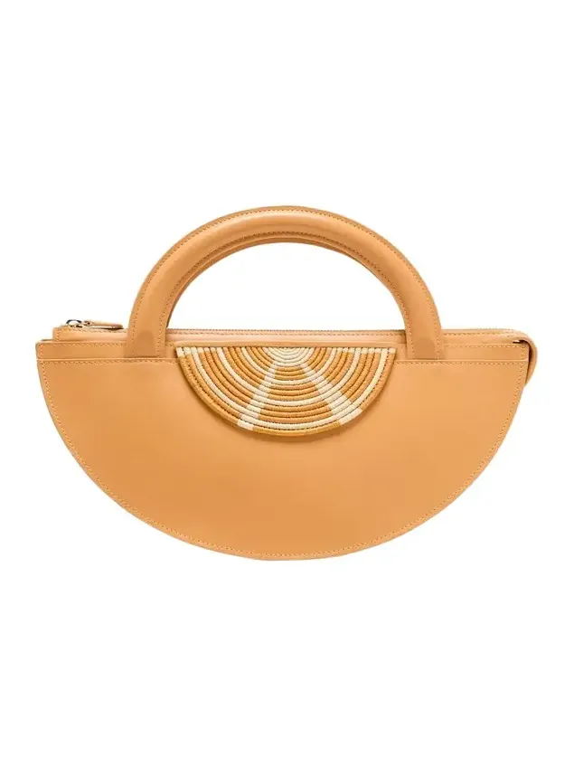 Medani XL Leather & Straw Top-Handle Bag