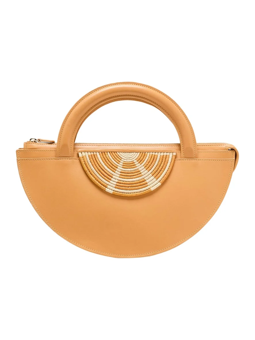 Medani XL Leather & Straw Top-Handle Bag