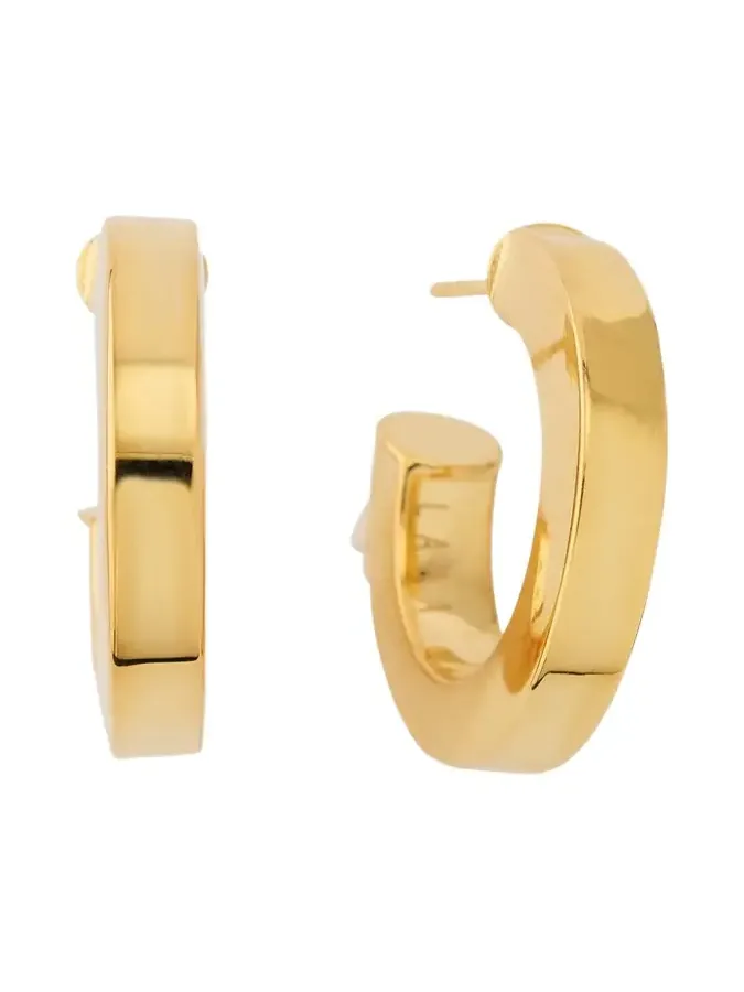 14K Yellow Gold Square Tube Hollow Hoop Earrings 14K Yellow Gold Square Tube Hollow Hoop Earrings