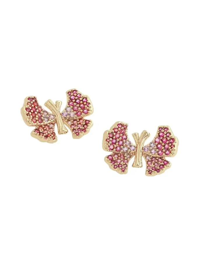 Cubic Zirconia Butterfly Stud Earrings