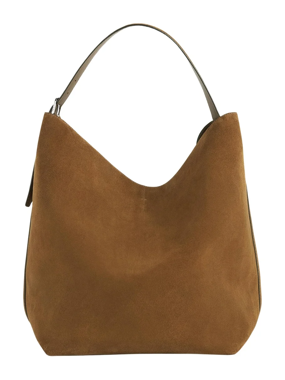 Large Belted Suede Tote Bag Large Belted Suede Tote Bag