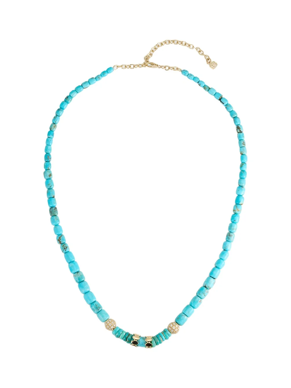 Sydney Evan Turquoise Barrels Rondelle Necklace