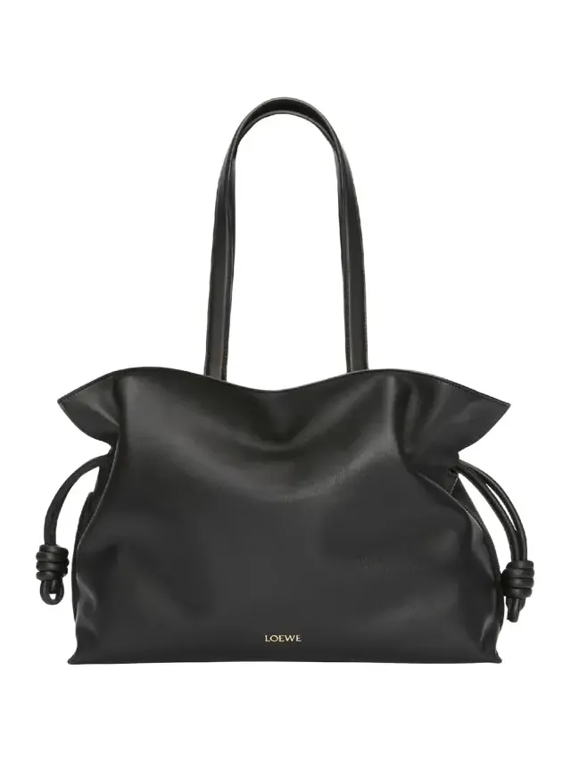 Flamenco Large Clutch Bag in Napa Leather with Golden Foil Anagram