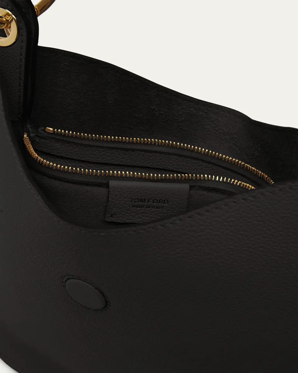 TOM FORD Tara Small Hobo Crossbody in Grained Leather | Thumbnail 4 TOM FORD Tara Small Hobo Crossbody in Grained Leather | Thumbnail 4