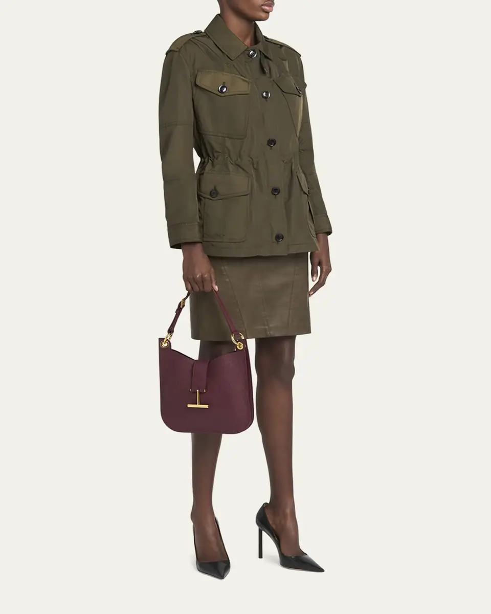 TOM FORD Tara Small Hobo Crossbody in Grained Leather | Thumbnail 9 TOM FORD Tara Small Hobo Crossbody in Grained Leather | Thumbnail 9