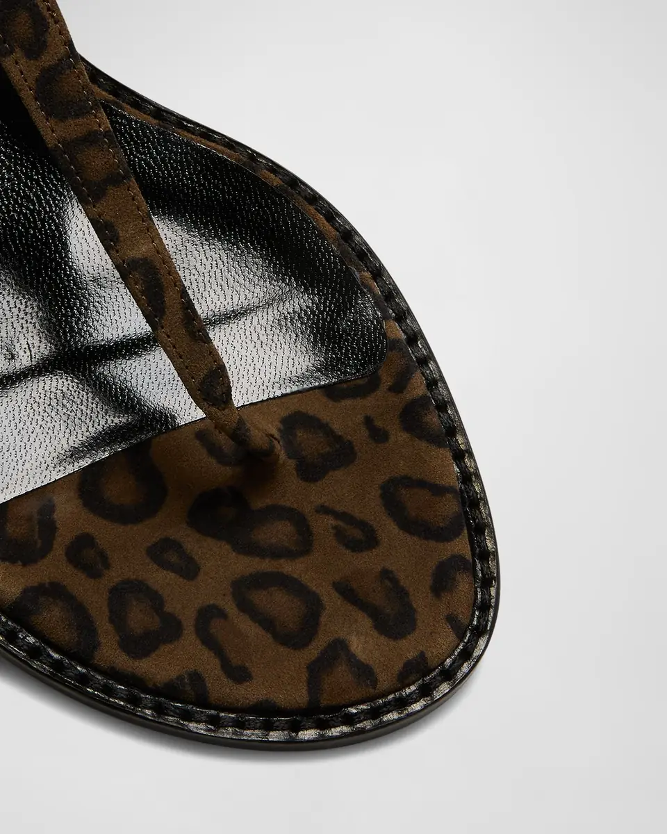 Manolo Blahnik Hata Leopard Thong Slingback Sandals | Thumbnail 2
