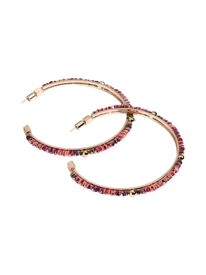 Everyday Ball Hoop Earrings in Crimson Light Everyday Ball Hoop Earrings in Crimson Light