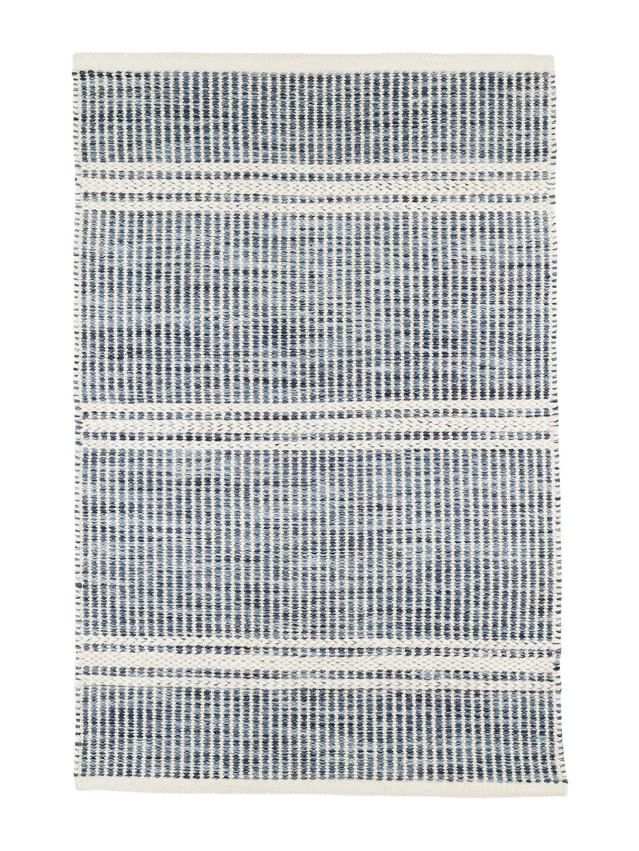 Annie Selke Malta Blue Handwoven Rug, 6' x 9'