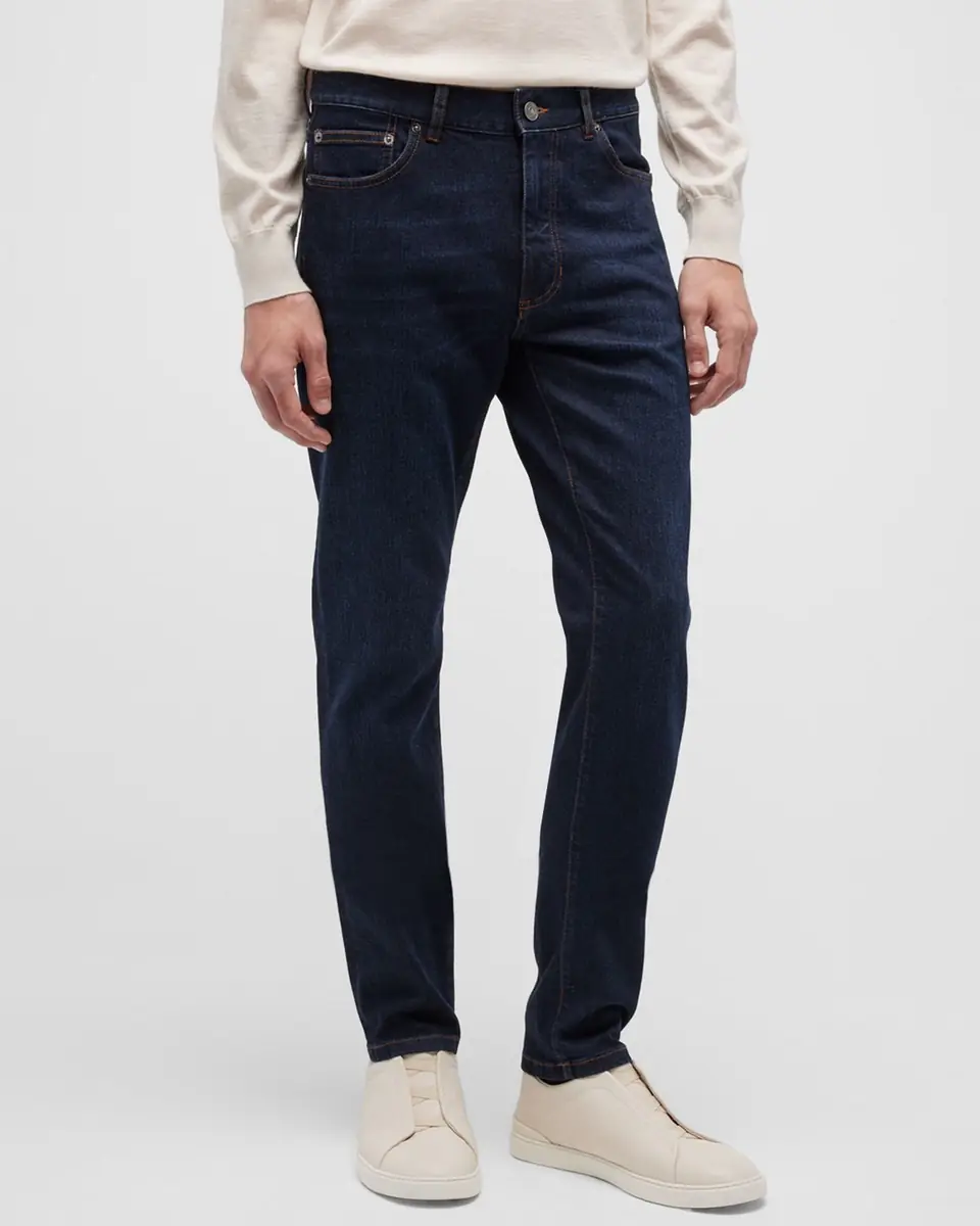 ZEGNA Men's 5-Pocket Dark Wash Denim Jeans | Thumbnail 3 ZEGNA Men's 5-Pocket Dark Wash Denim Jeans | Thumbnail 3