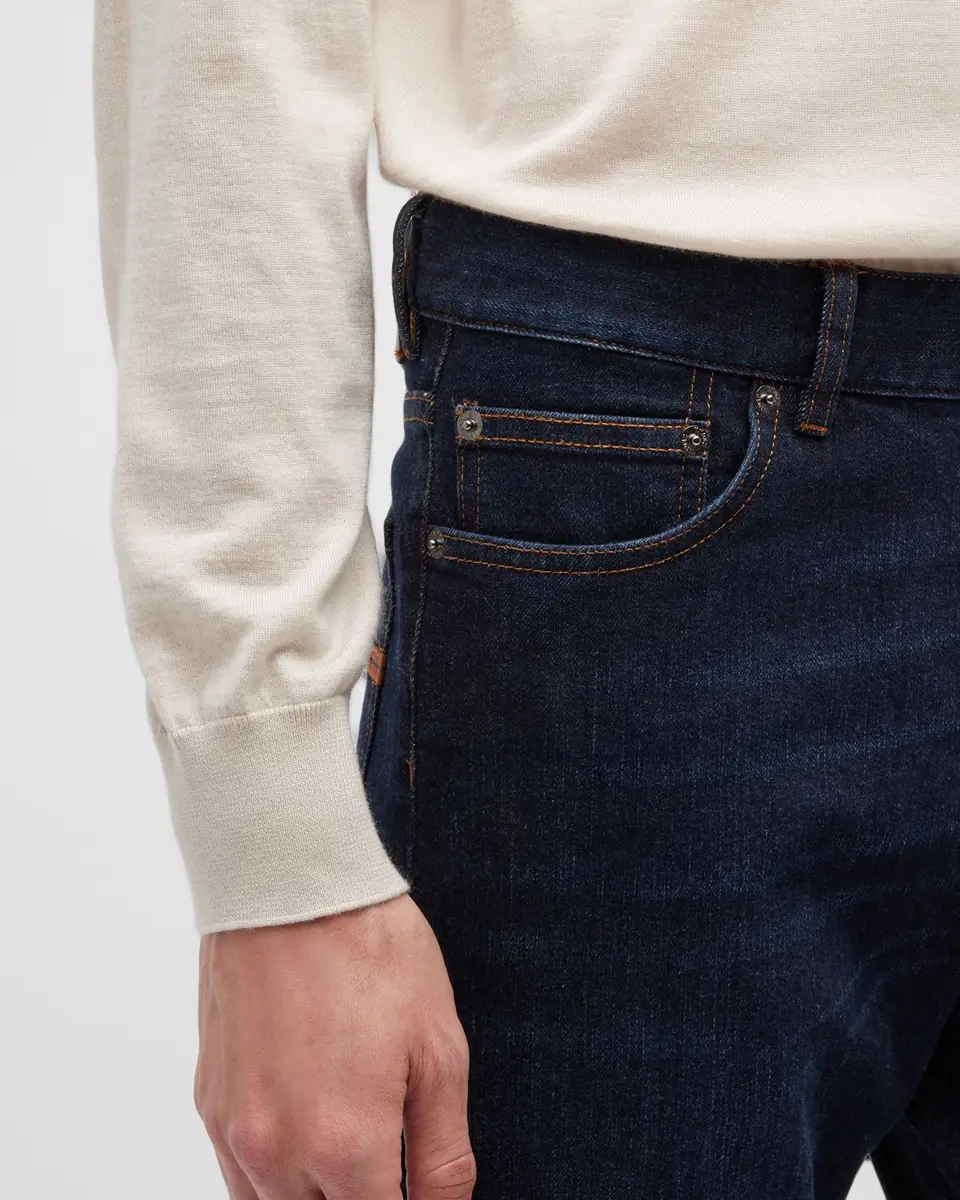 ZEGNA Men's 5-Pocket Dark Wash Denim Jeans | Thumbnail 6 ZEGNA Men's 5-Pocket Dark Wash Denim Jeans | Thumbnail 6