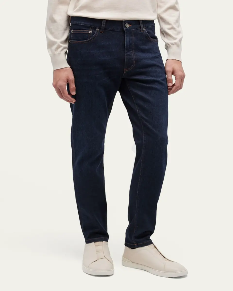 ZEGNA Men's 5-Pocket Dark Wash Denim Jeans | Thumbnail 10 ZEGNA Men's 5-Pocket Dark Wash Denim Jeans | Thumbnail 10