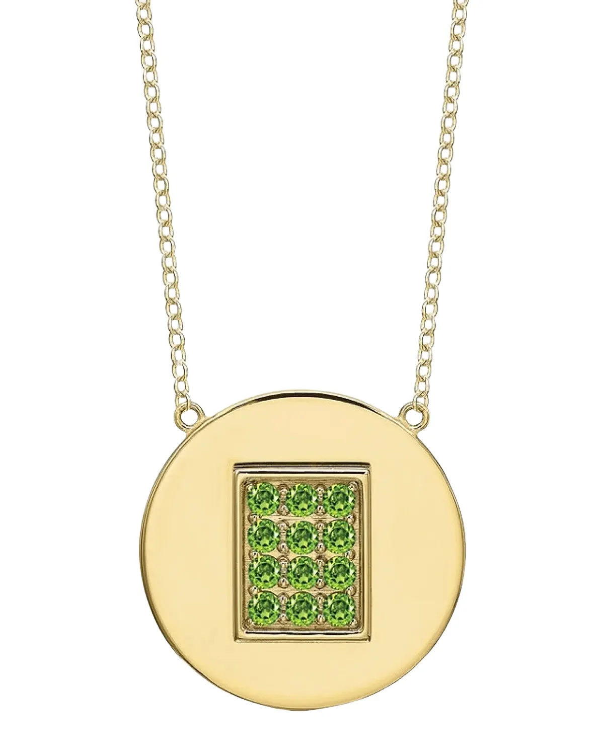 14K Gold Peridot Birthstone Necklace