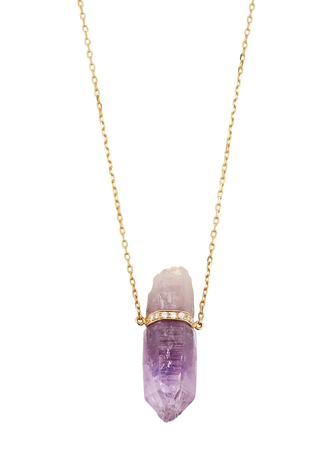 Vera Cruz Amethyst and Diamond Bar Necklace