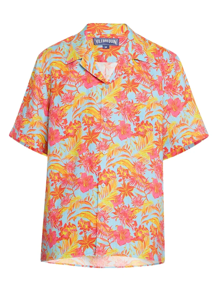 Vilebrequin Men's Tahiti Flower-Print Camp Shirt