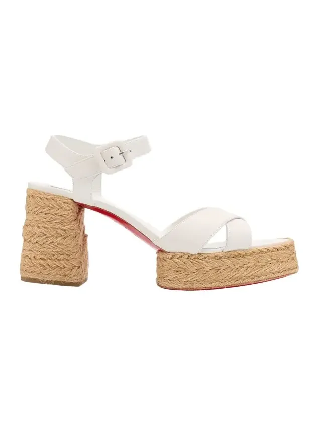 70mm Calakala Leather Crisscross Espadrille Sandals