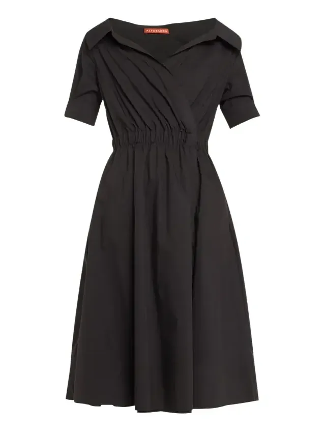 Lydia Short-Sleeve Midi Wrap Shirtdress