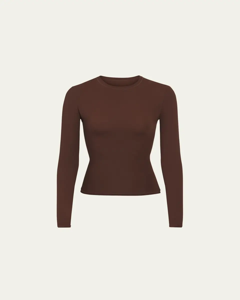 SKIMS Fits Everybody Crewneck Long-Sleeve T-Shirt | Thumbnail 9