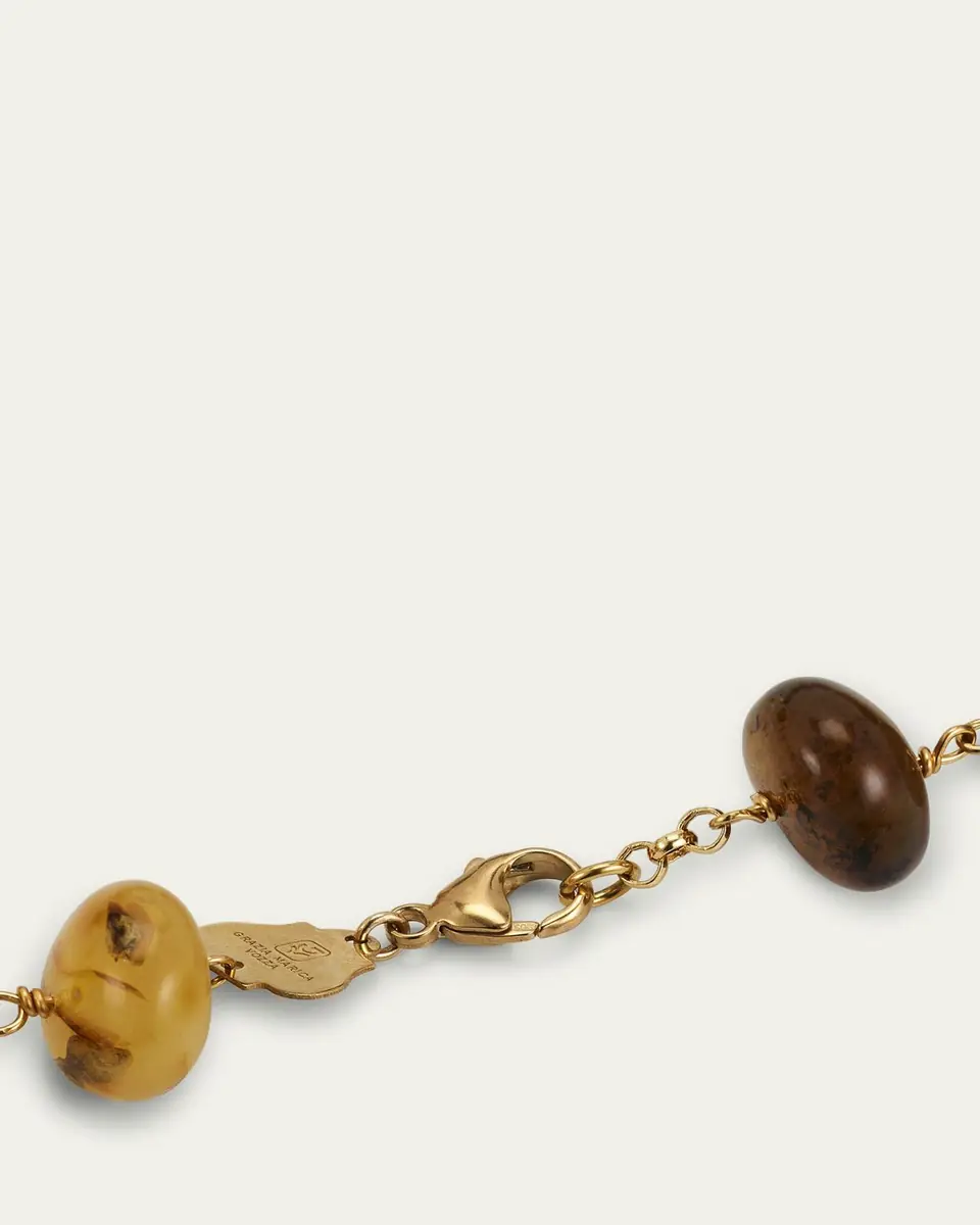 Grazia And Marica Vozza Multi Stone Necklace with Ebony and Amber Charm | Thumbnail 3 Grazia And Marica Vozza Multi Stone Necklace with Ebony and Amber Charm | Thumbnail 3