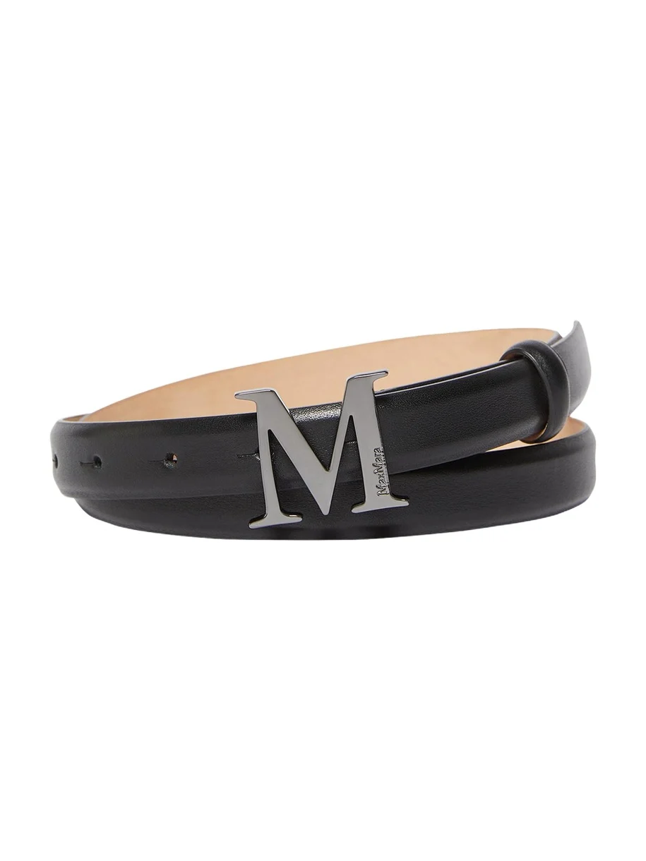 Max Mara Logo Calf Leather Belt