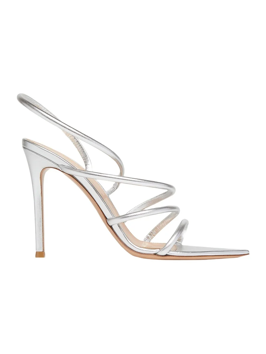 Metallic Leather Strappy Sandals