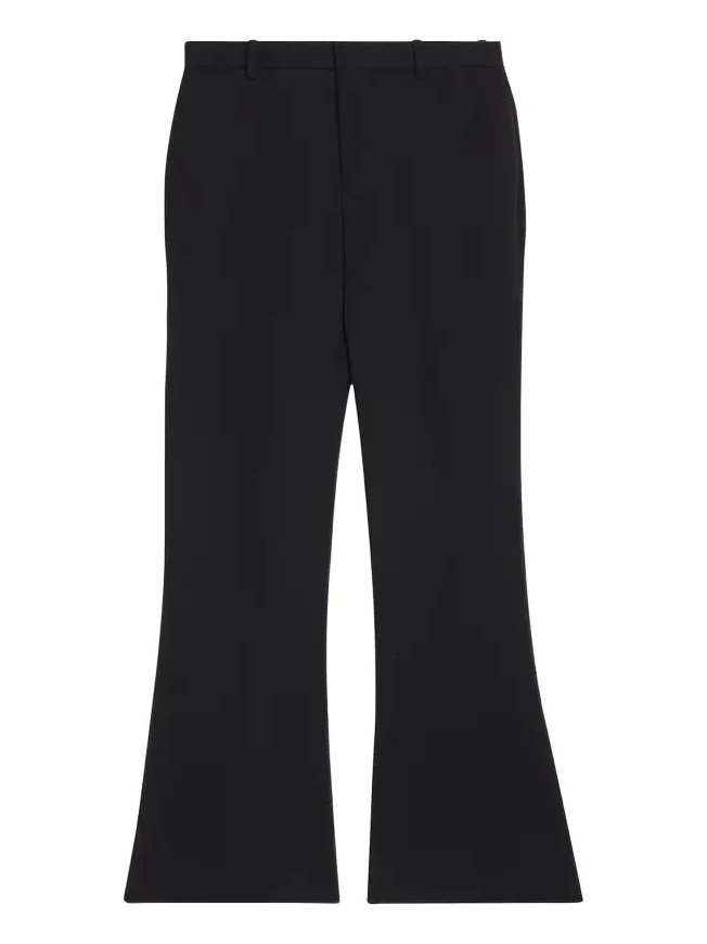 Wool Twill Flare Trousers