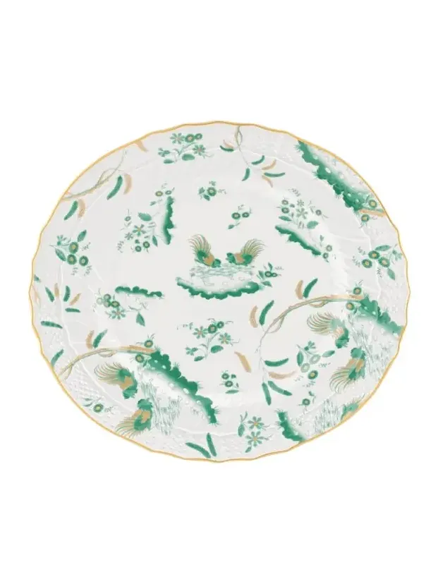 GINORI 1735 Oro di Doccia Flat Plate, Giada