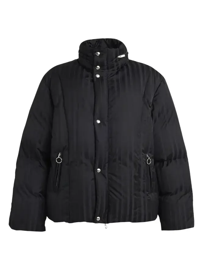 Jacquard Stripe Down Hooded Jacket Jacquard Stripe Down Hooded Jacket