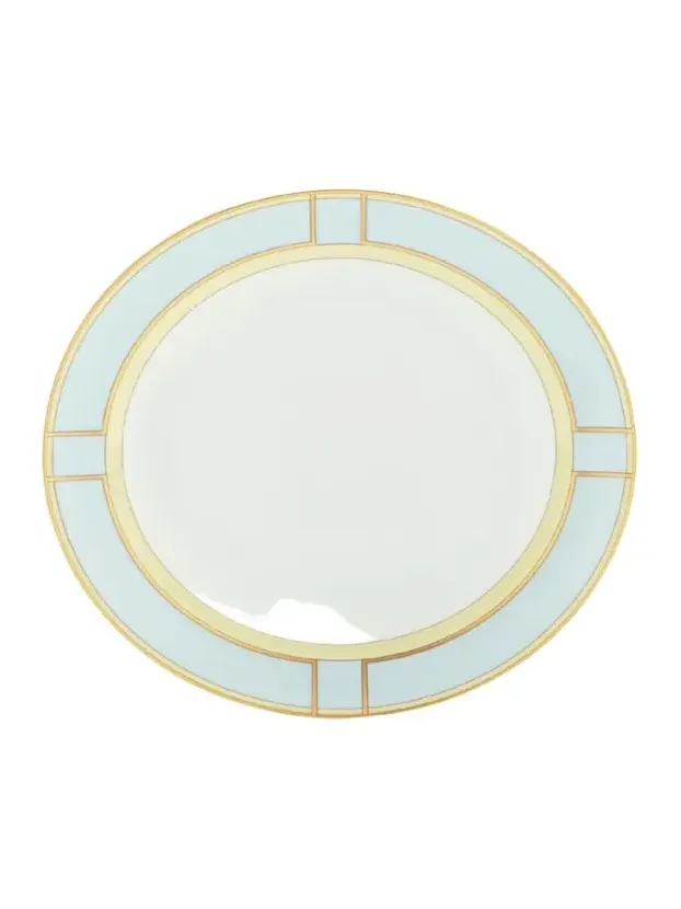 GINORI 1735 Diva Colonna Flat Plate, Celeste